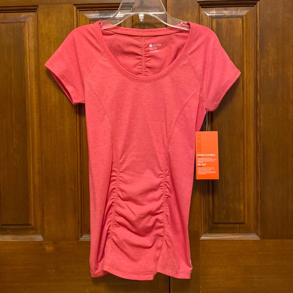 NWT Zella XS Ruched Athletic Top Red